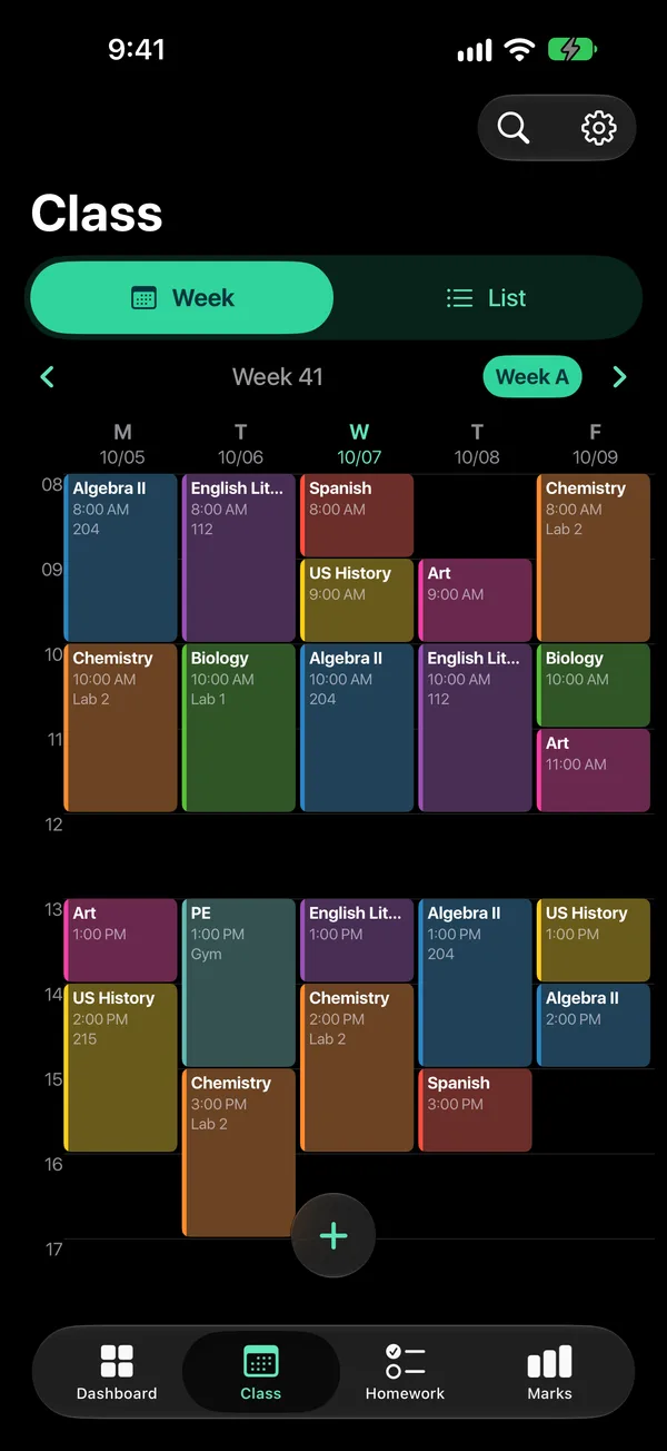 Schools with A/B weeks